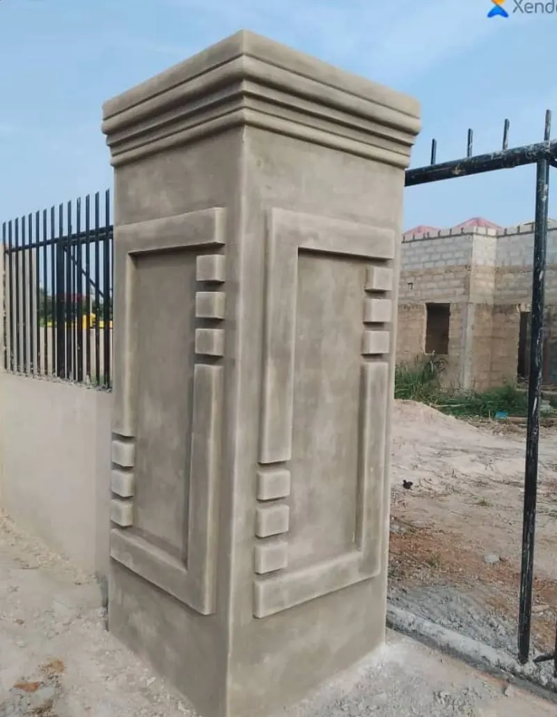 Concrete gate pillar detail