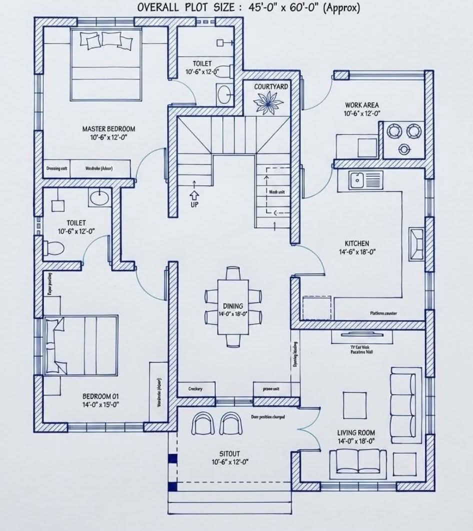 Architectural floor plan drawing